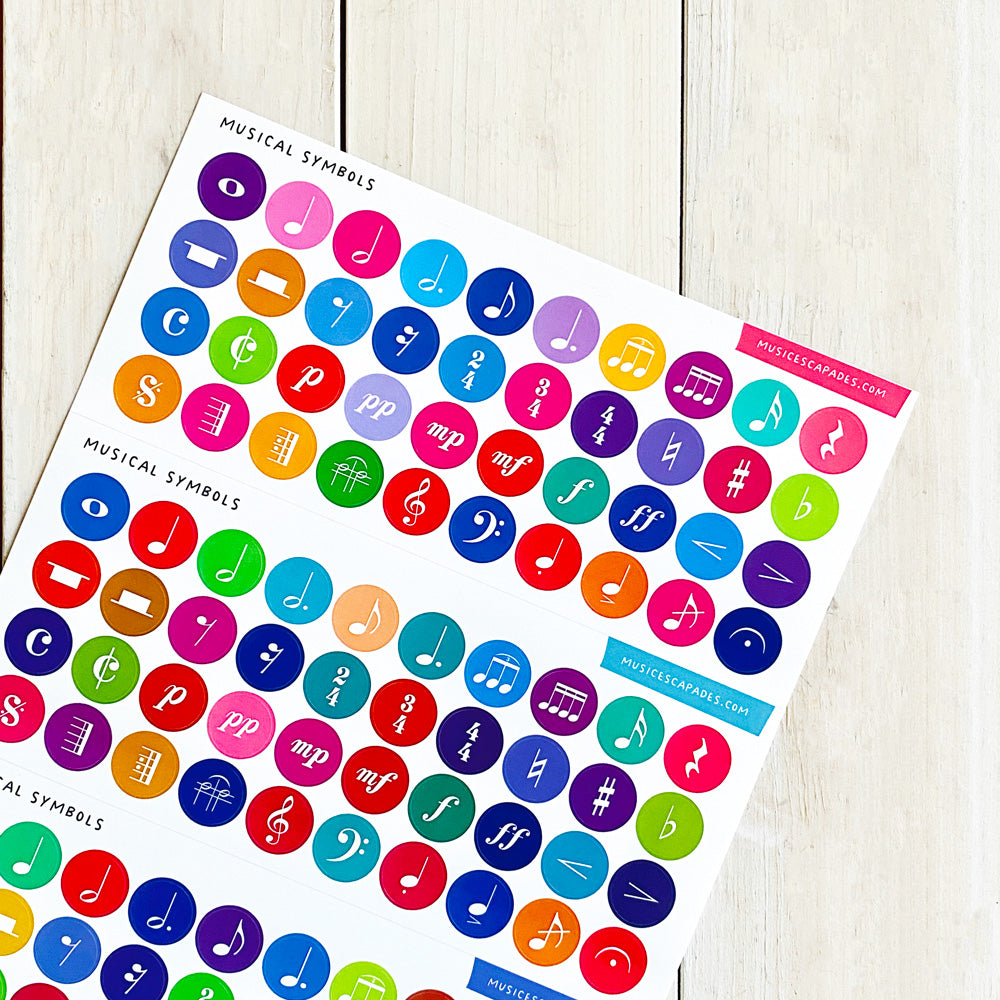 Musical Symbols Sticker Sheet