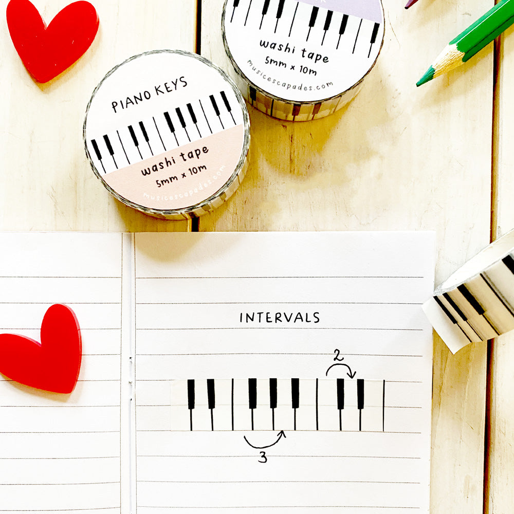 Piano Keys Washi Tape (Black and White)