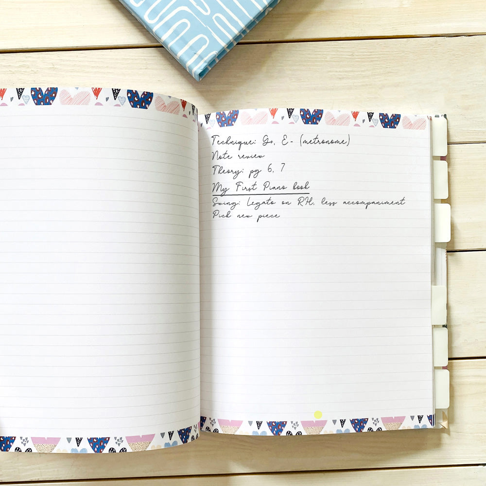 Music Teacher Lesson Notes and Planner (Hearts)