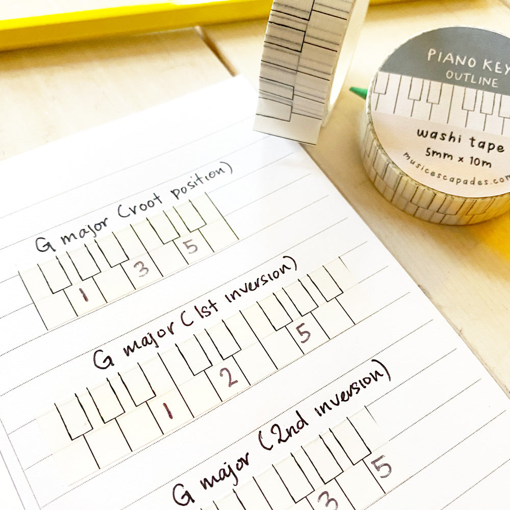 Piano Keys Washi Tape (Outline)