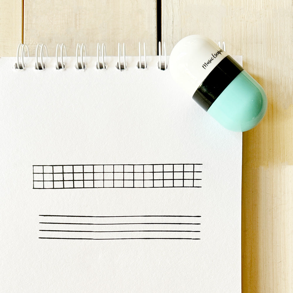 Ukelele Tablature and Fretboard Roller Stamp (Double Sided)