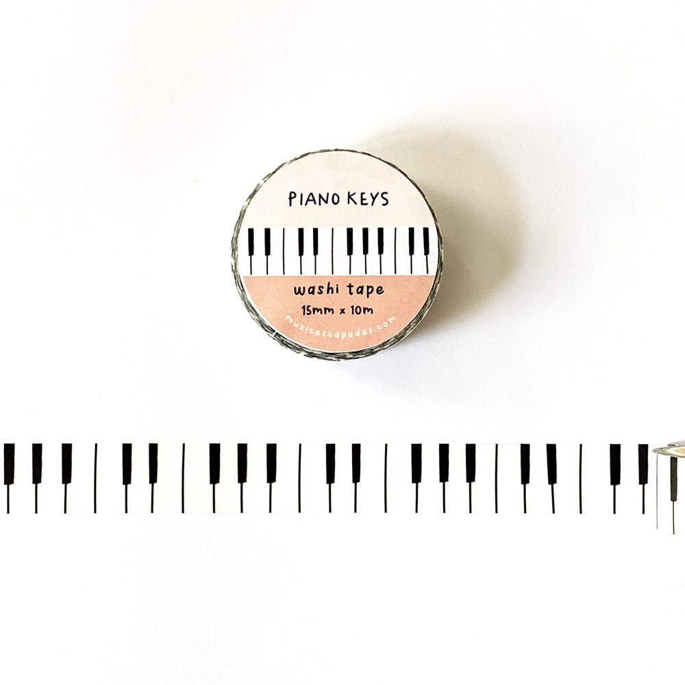 Piano Keys Washi Tape (Black and White) – Music Escapades Shoppe