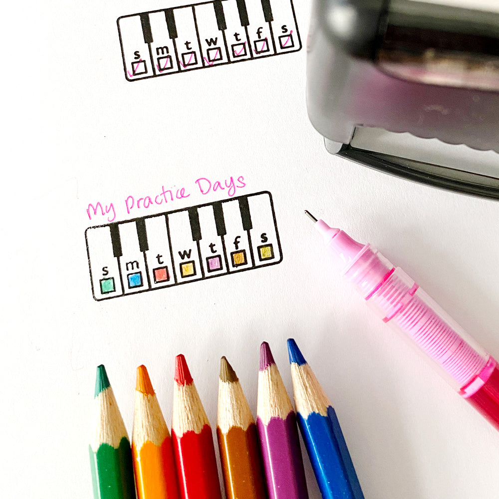 Piano Practice Days Stamp