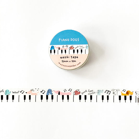 Piano Keys Washi Tape (Dogs)