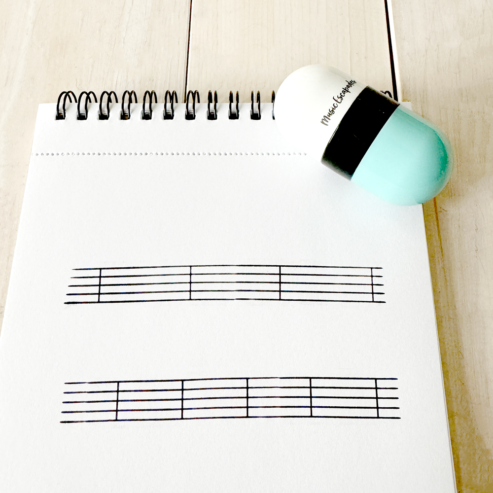 Blank Staff Lines Roller Stamp with Bar Lines