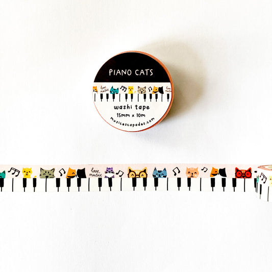 Piano Keys Washi Tape (Cats)