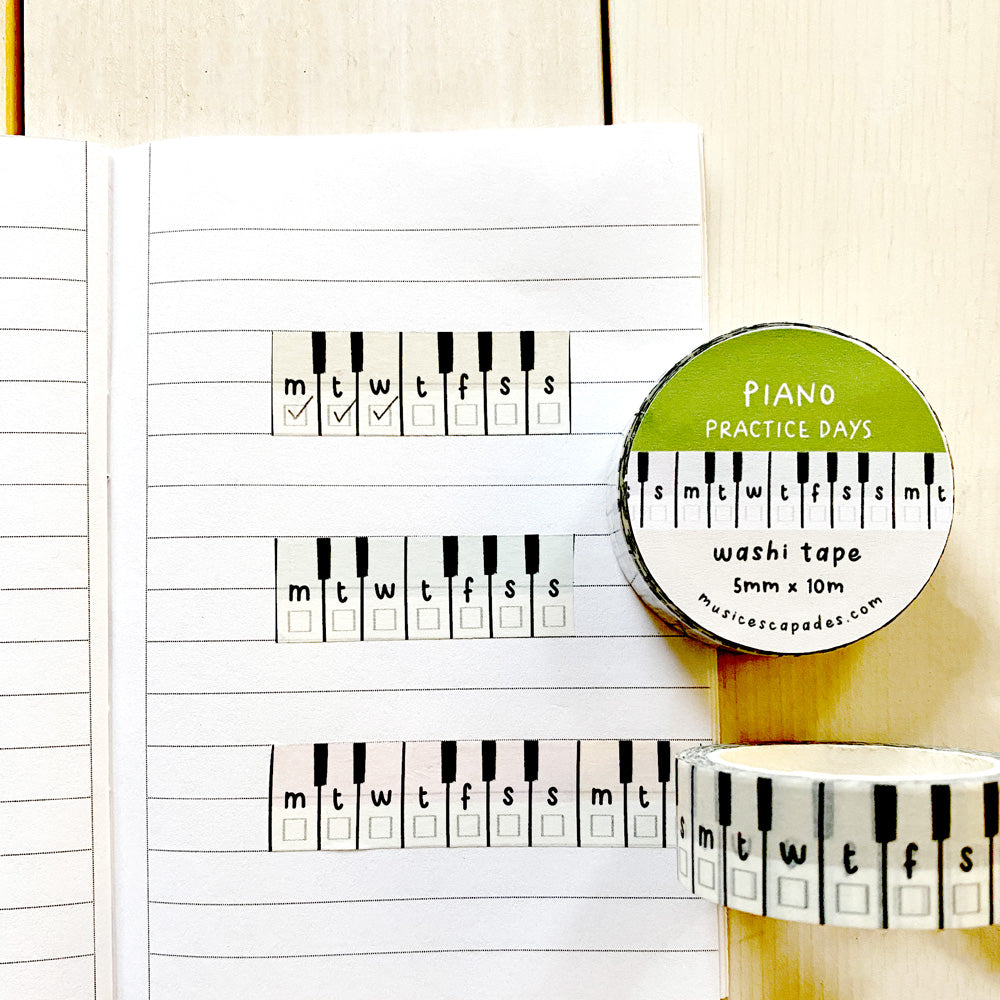 Piano Keys Washi Tape (Practice Days)