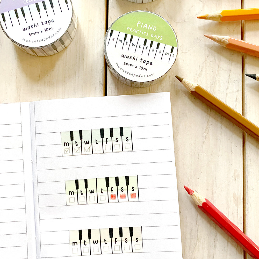 Piano Keys Washi Tape (Practice Days)