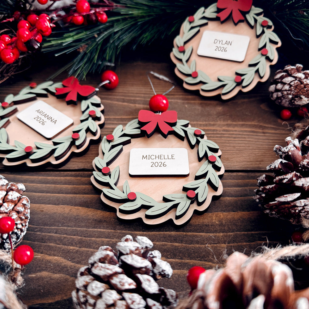 Personalized Layered Wreath Ornament