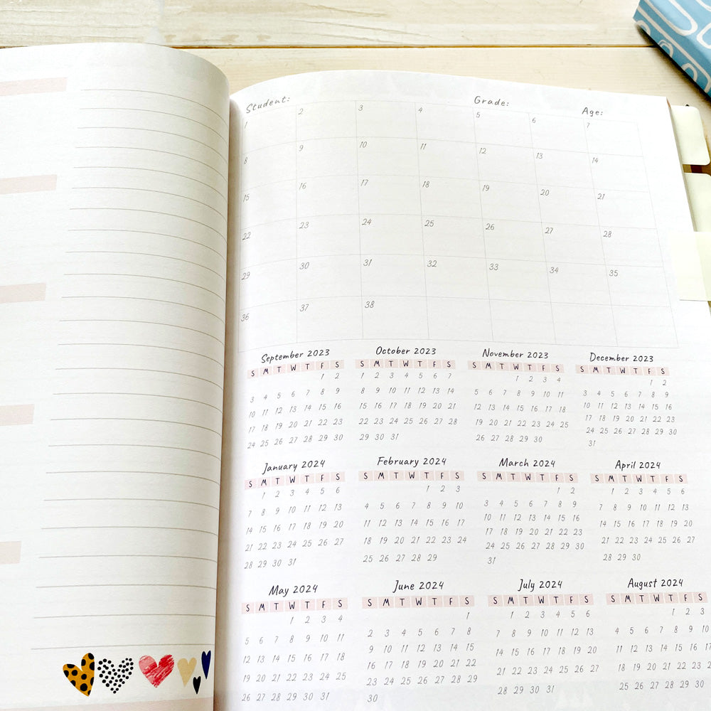 Music Teacher Lesson Notes and Planner (Hearts)