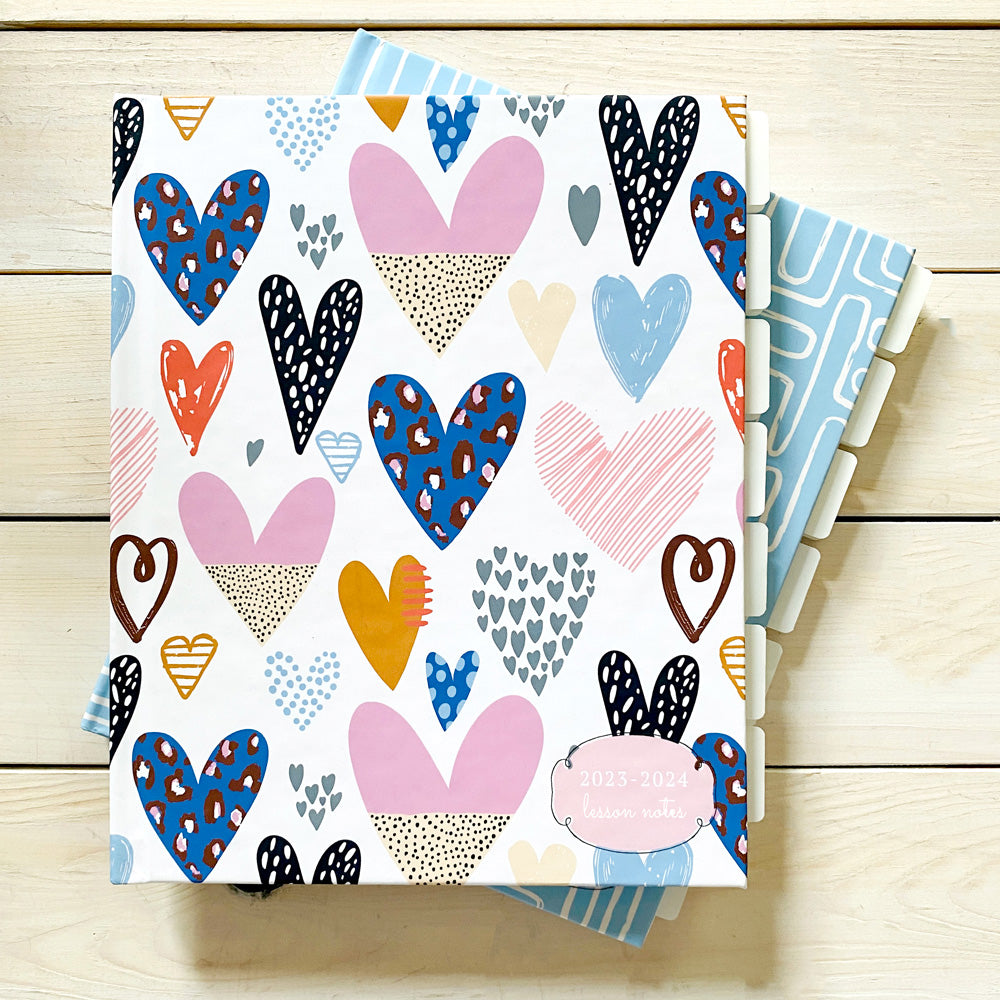 Music Teacher Lesson Notes and Planner (Hearts)