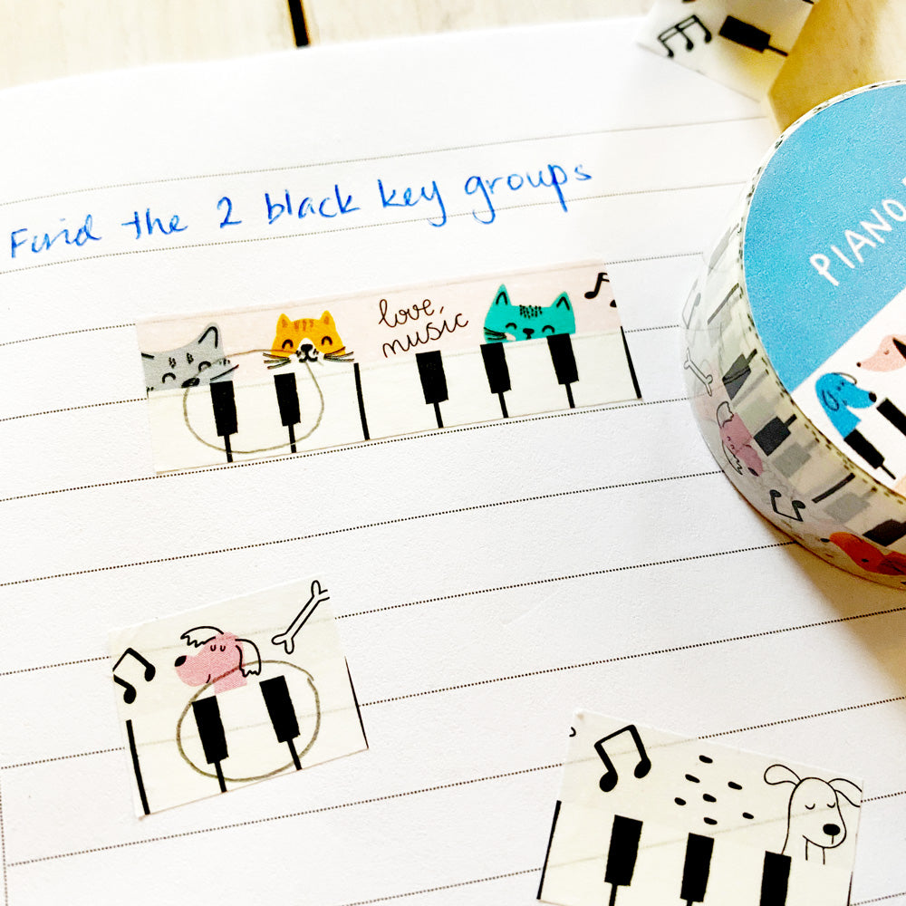 Piano Keys Washi Tape (Dogs)