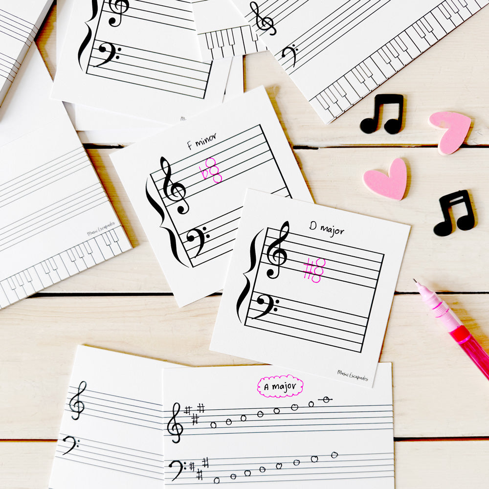 Grand Staff Cards and Notepads