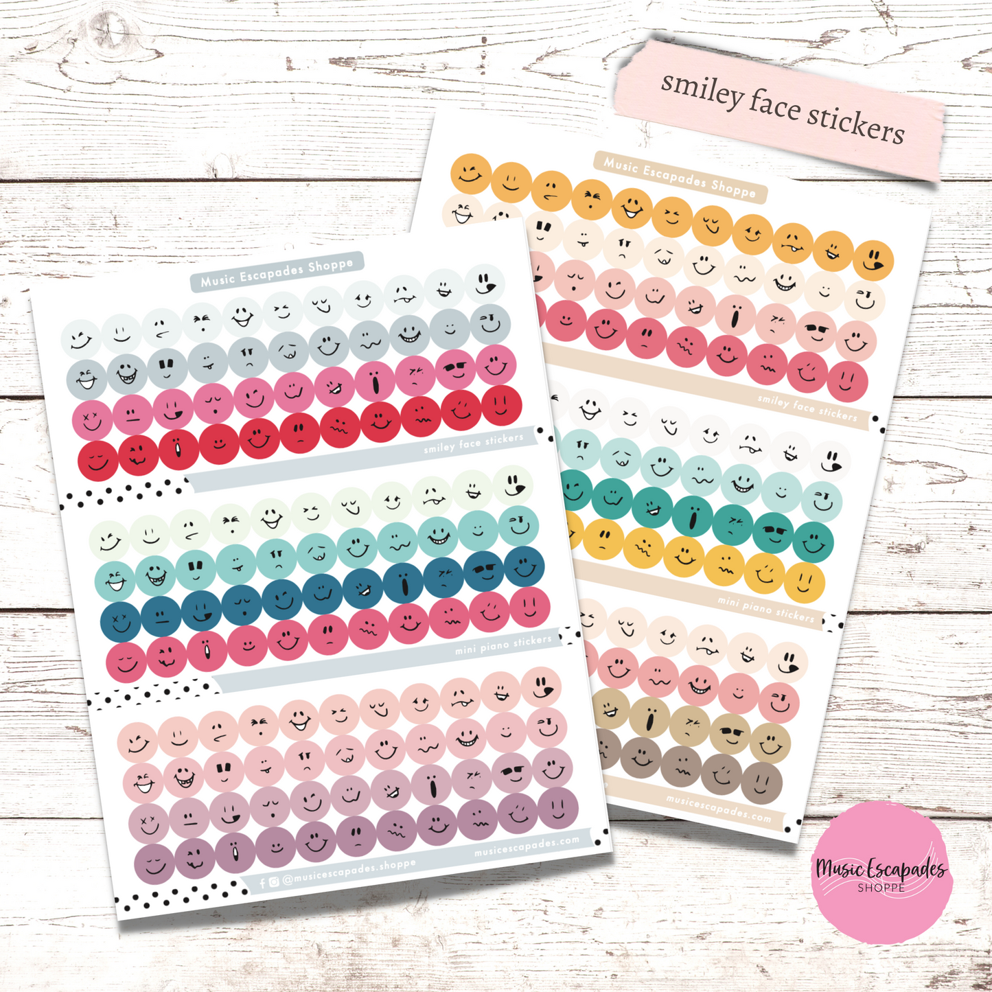 Smiley Face Circle Stickers