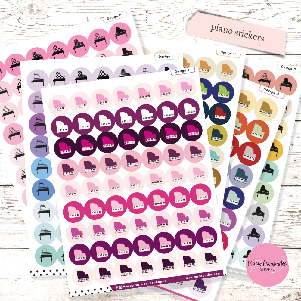 Piano Circle Stickers