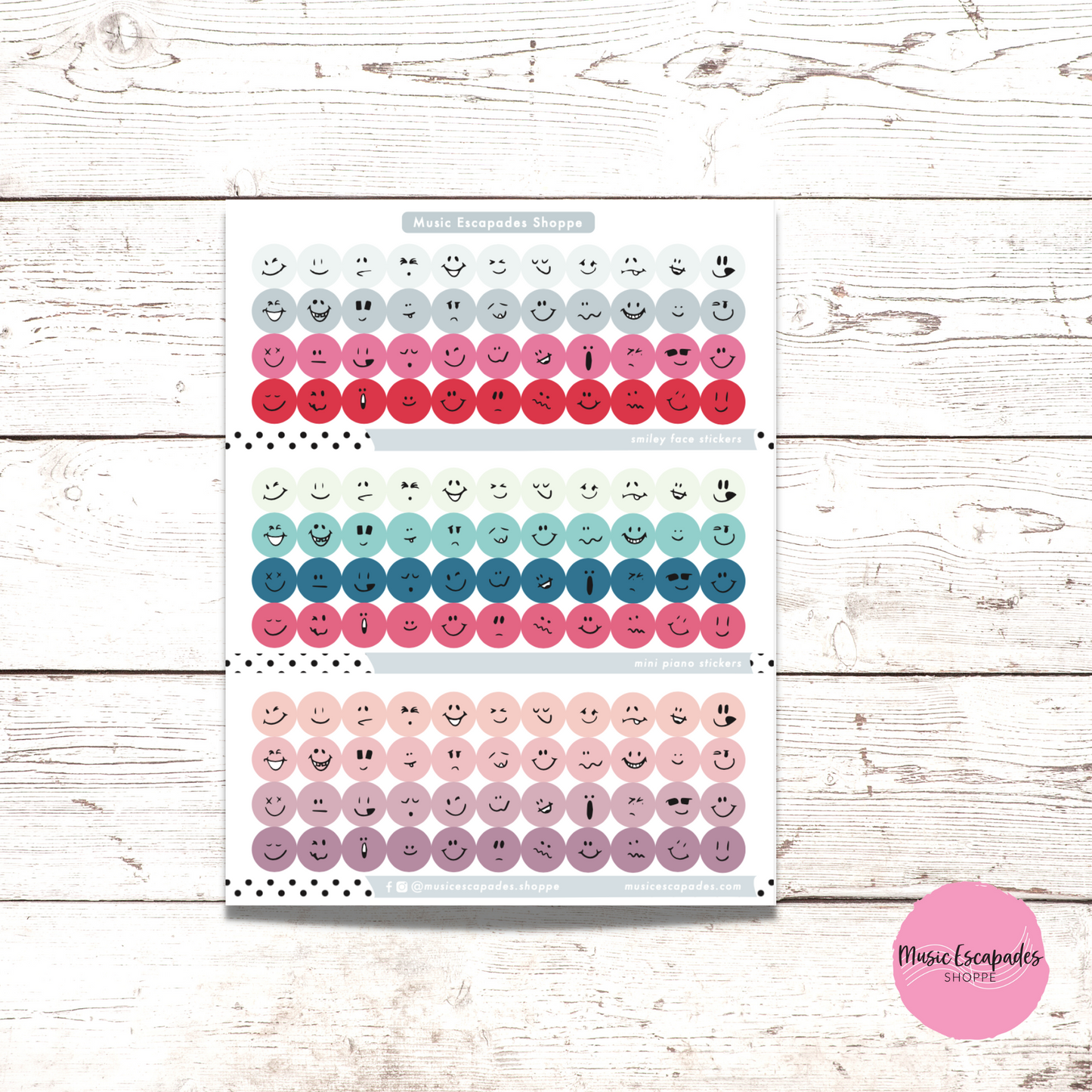 Smiley Face Circle Stickers