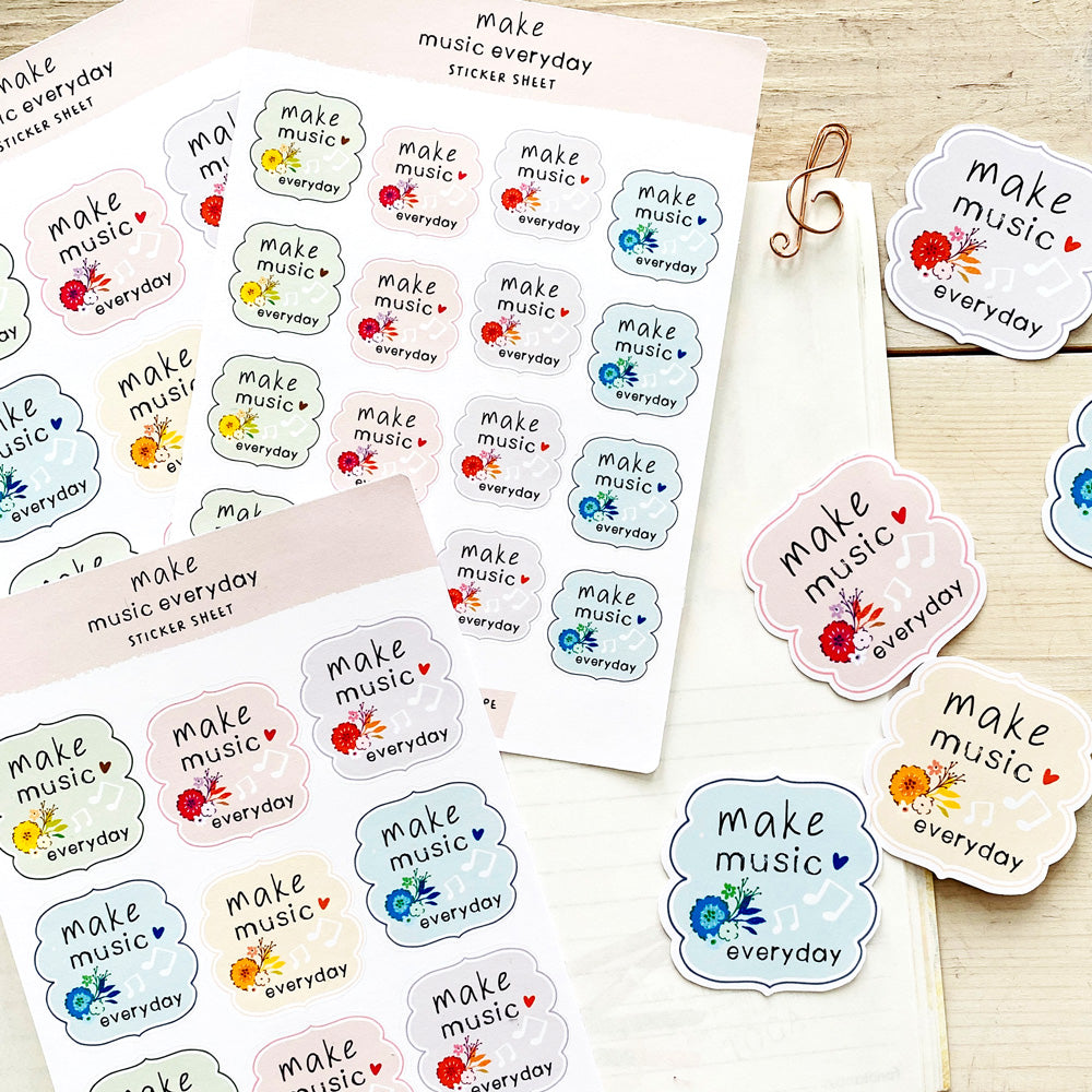 Make Music Everyday Sticker Sheet