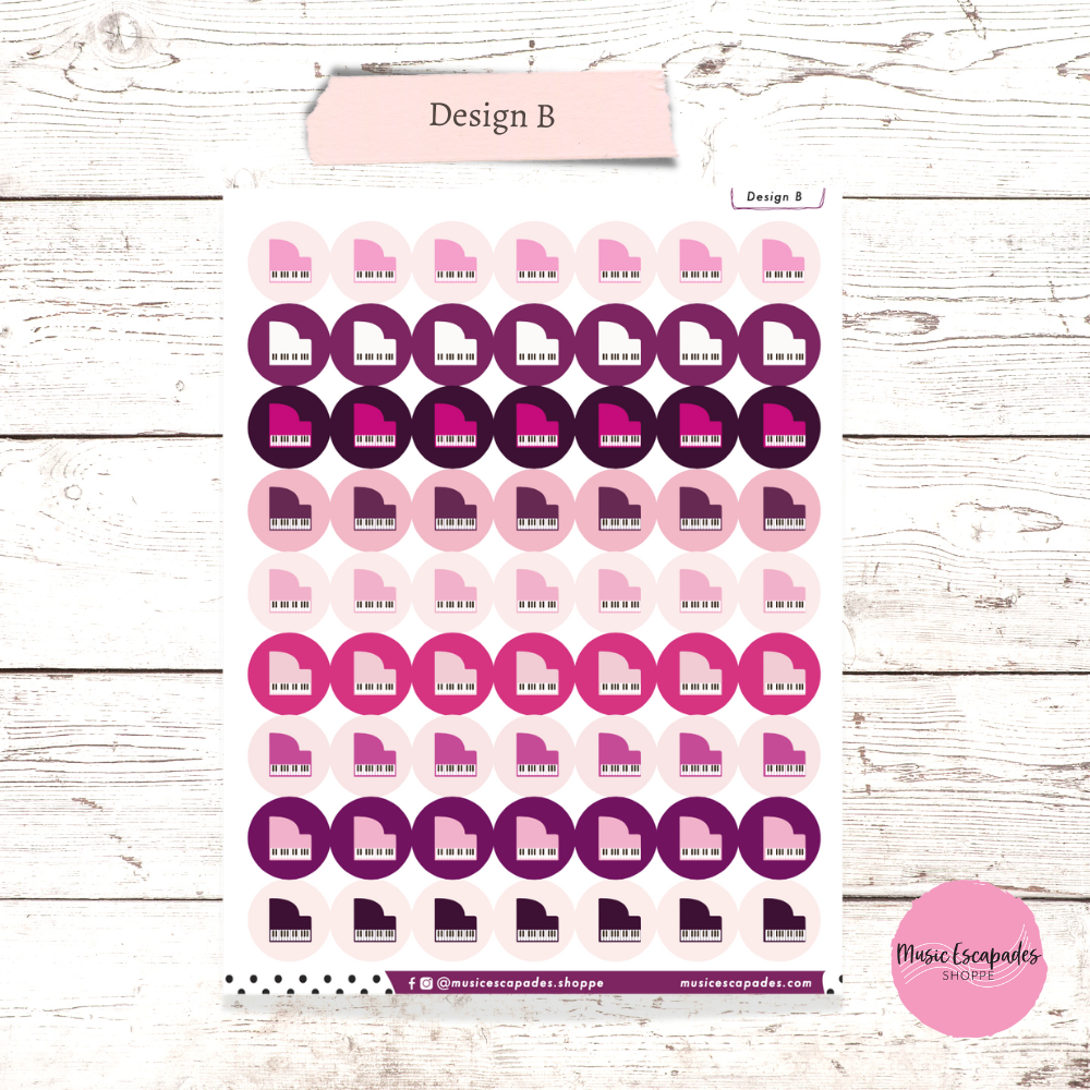 Piano Circle Stickers
