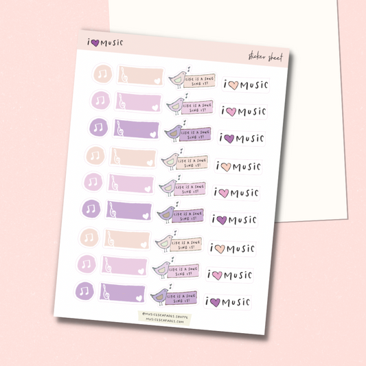 i LOVE Music Sticker Sheet