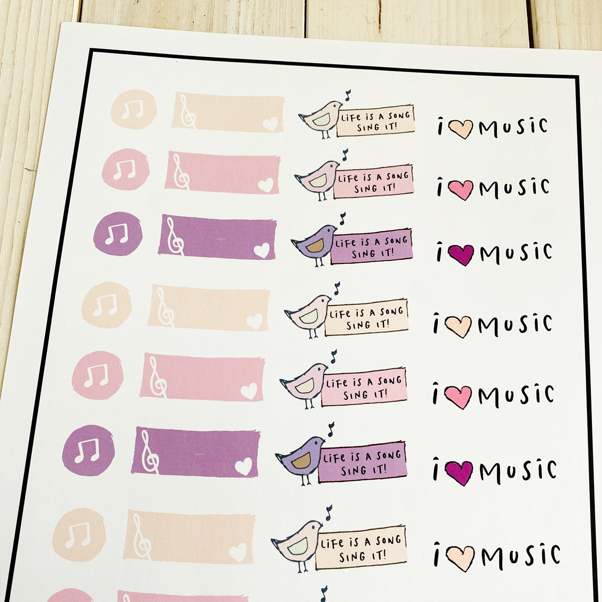 i LOVE Music Sticker Sheet
