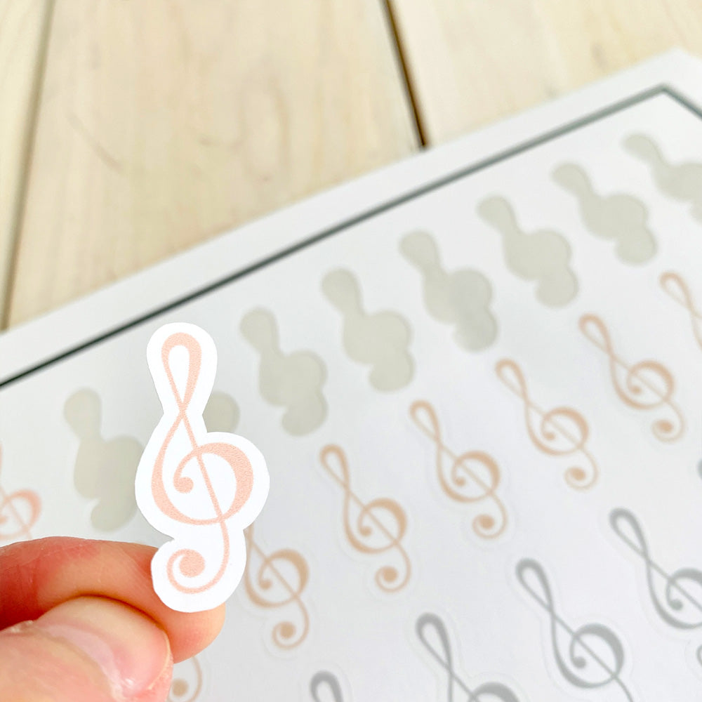 Treble and Bass Clef Print & Cut Stickers
