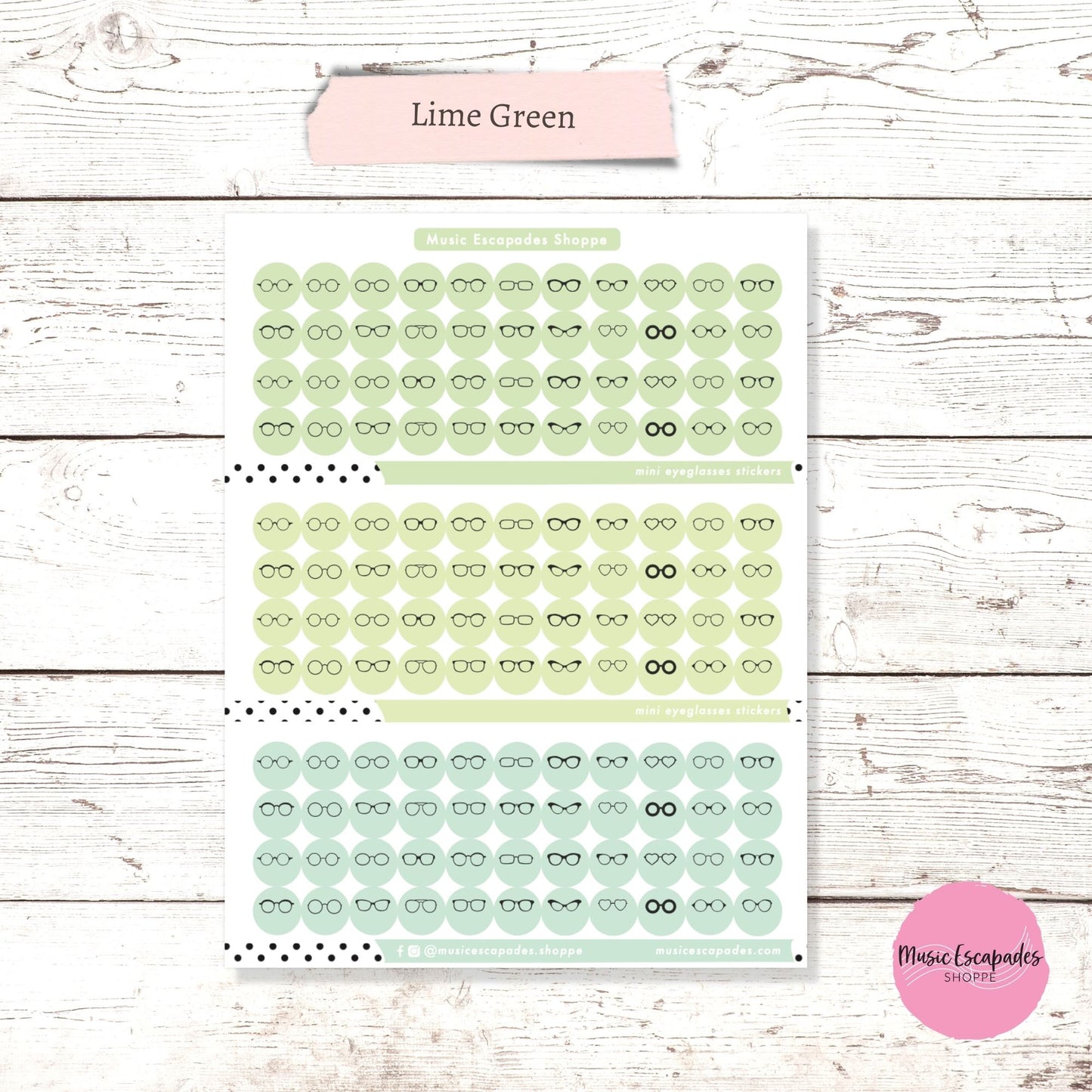 Eyeglasses Circle Stickers