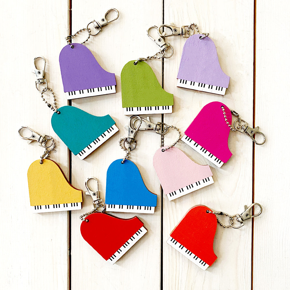 Coloured Grand Piano Keychain