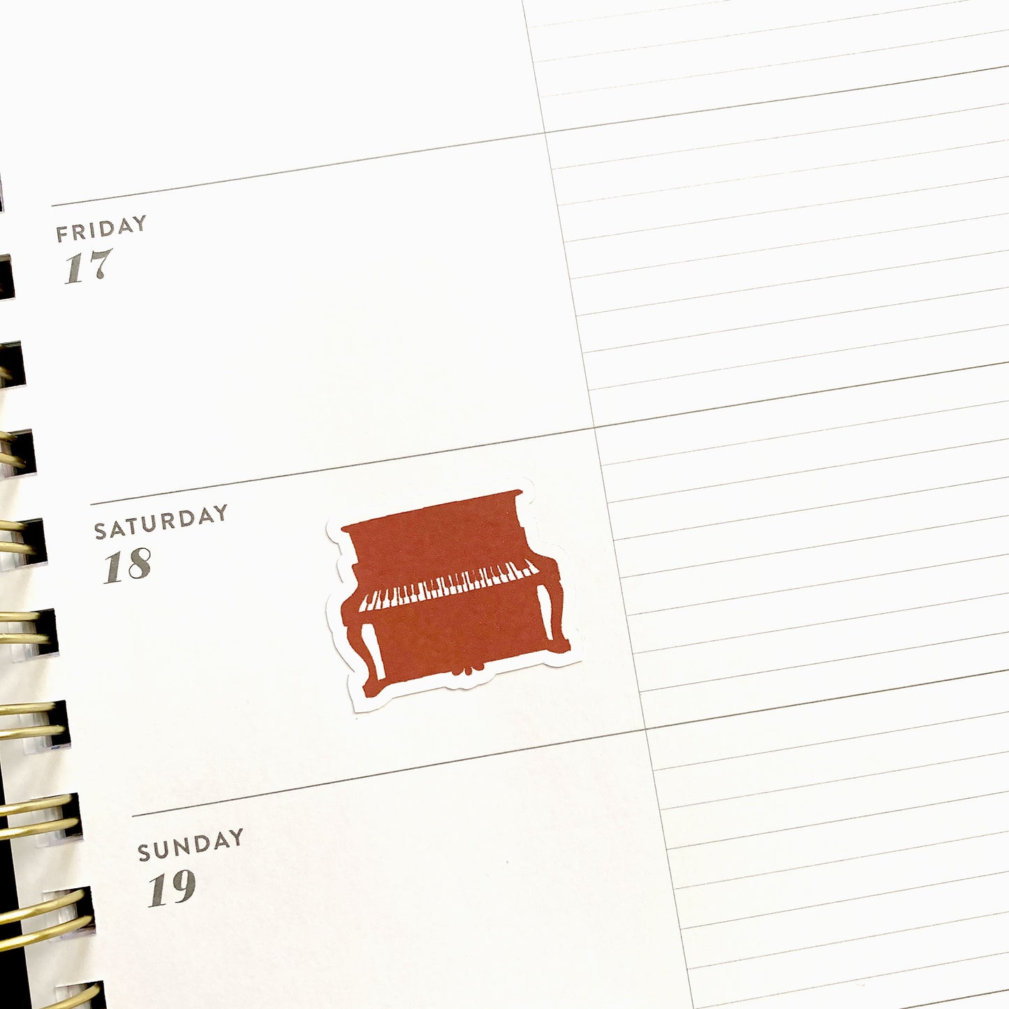 Vintage Piano Sticker Sheet