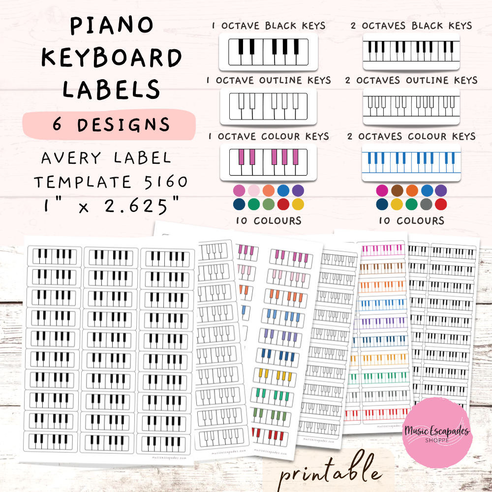 Piano Keyboard Labels Printable – Music Escapades Shoppe