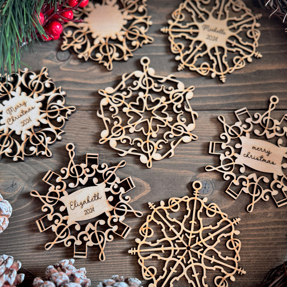 Wooden Snowflake Ornaments