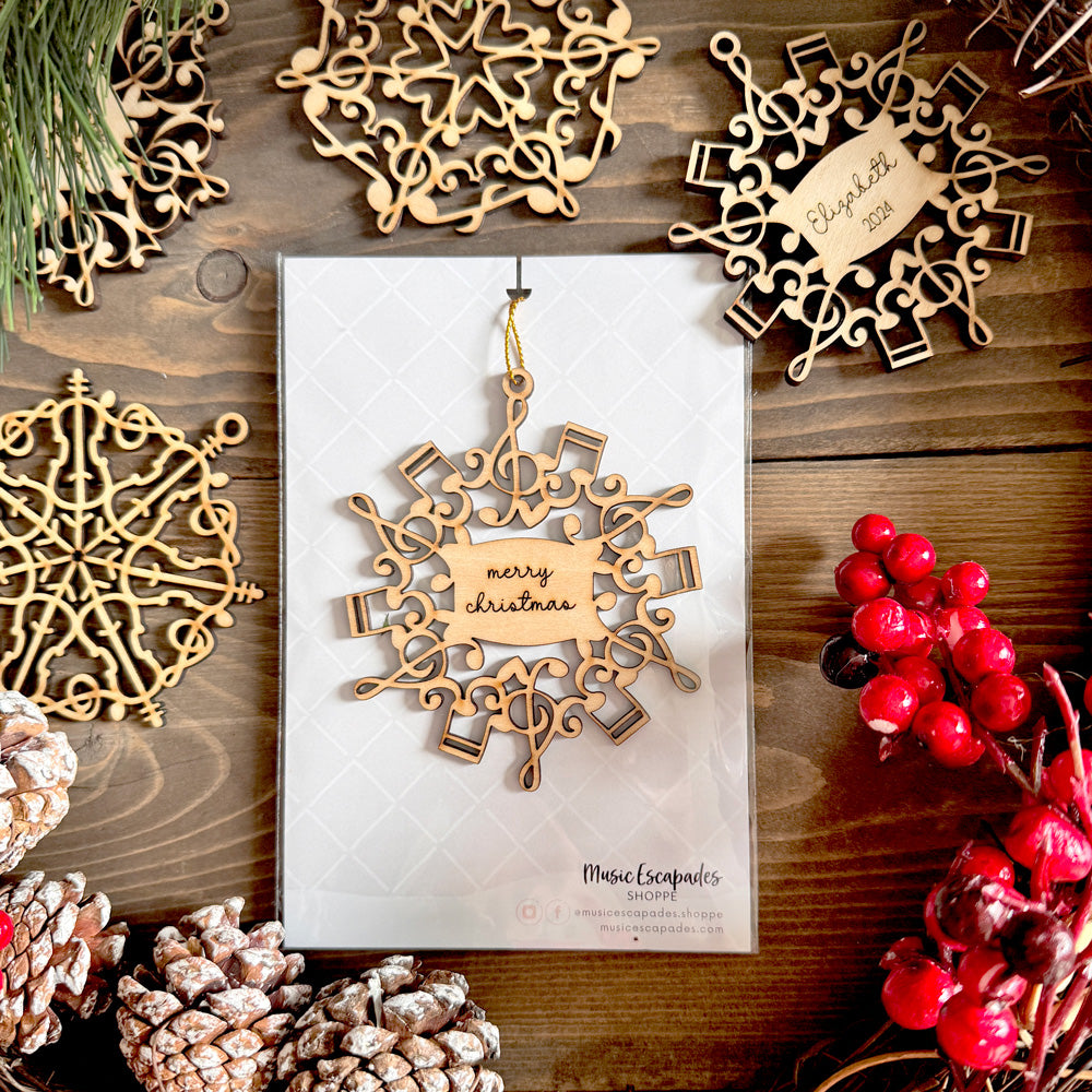 Wooden Snowflake Ornaments