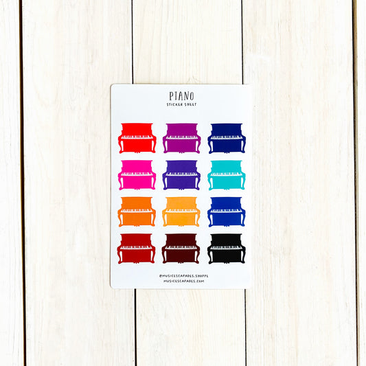 Vintage Piano Sticker Sheet