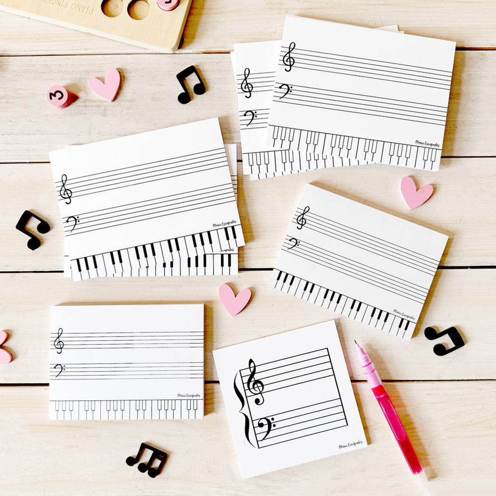 Grand Staff Cards and Notepads