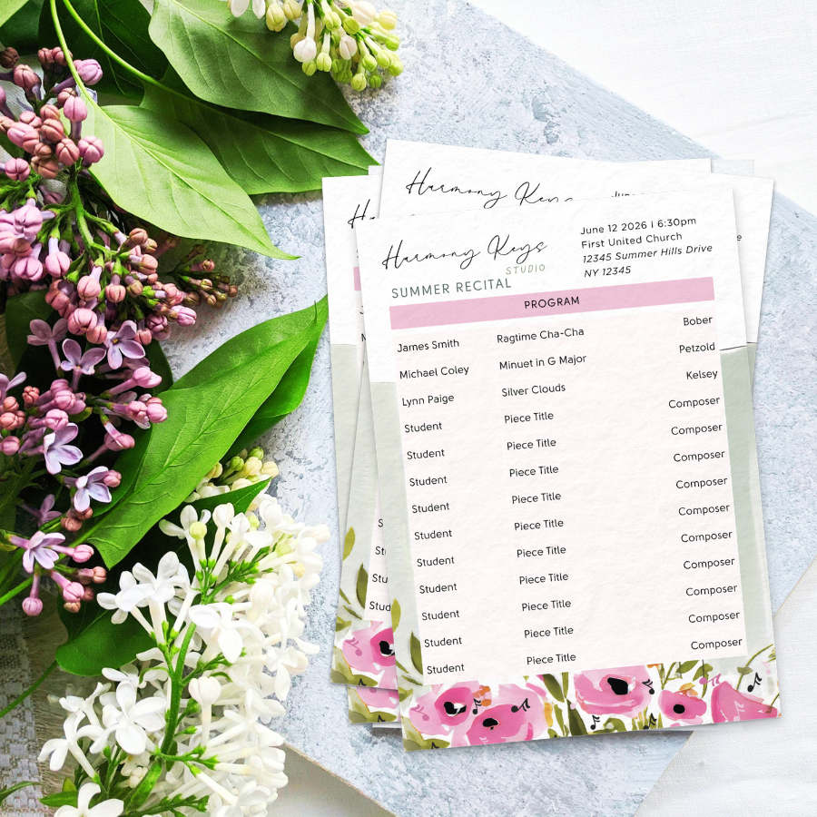Summer Floral Recital Program (Canva Template)