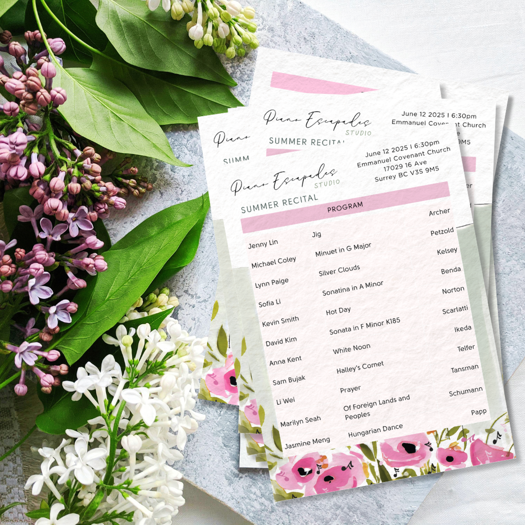 Summer Floral Recital Program (Canva Template)