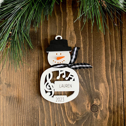 Personalized Musical Snowman Ornaments