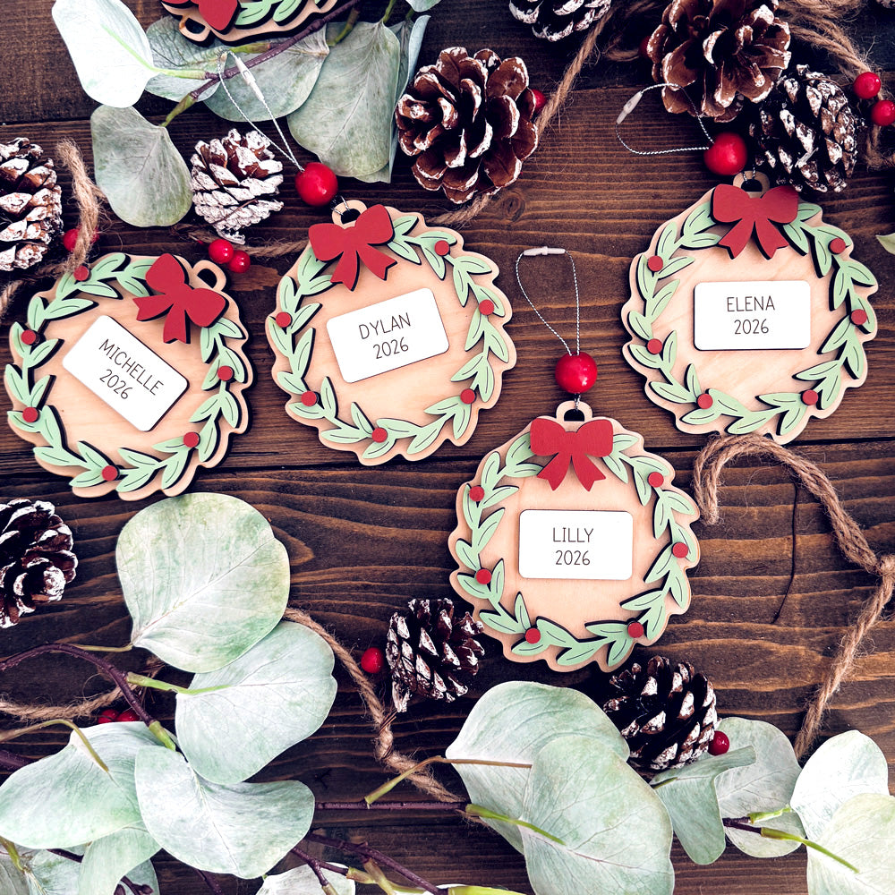 Personalized Layered Wreath Ornament