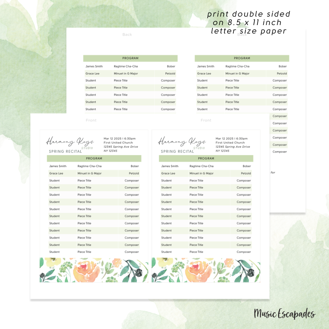 Spring Recital Program (Canva Template)