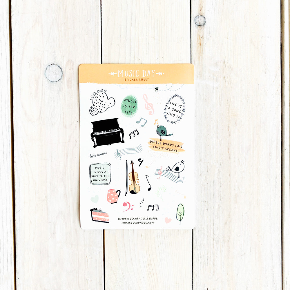 Music Day Sticker Sheet – Music Escapades Shoppe