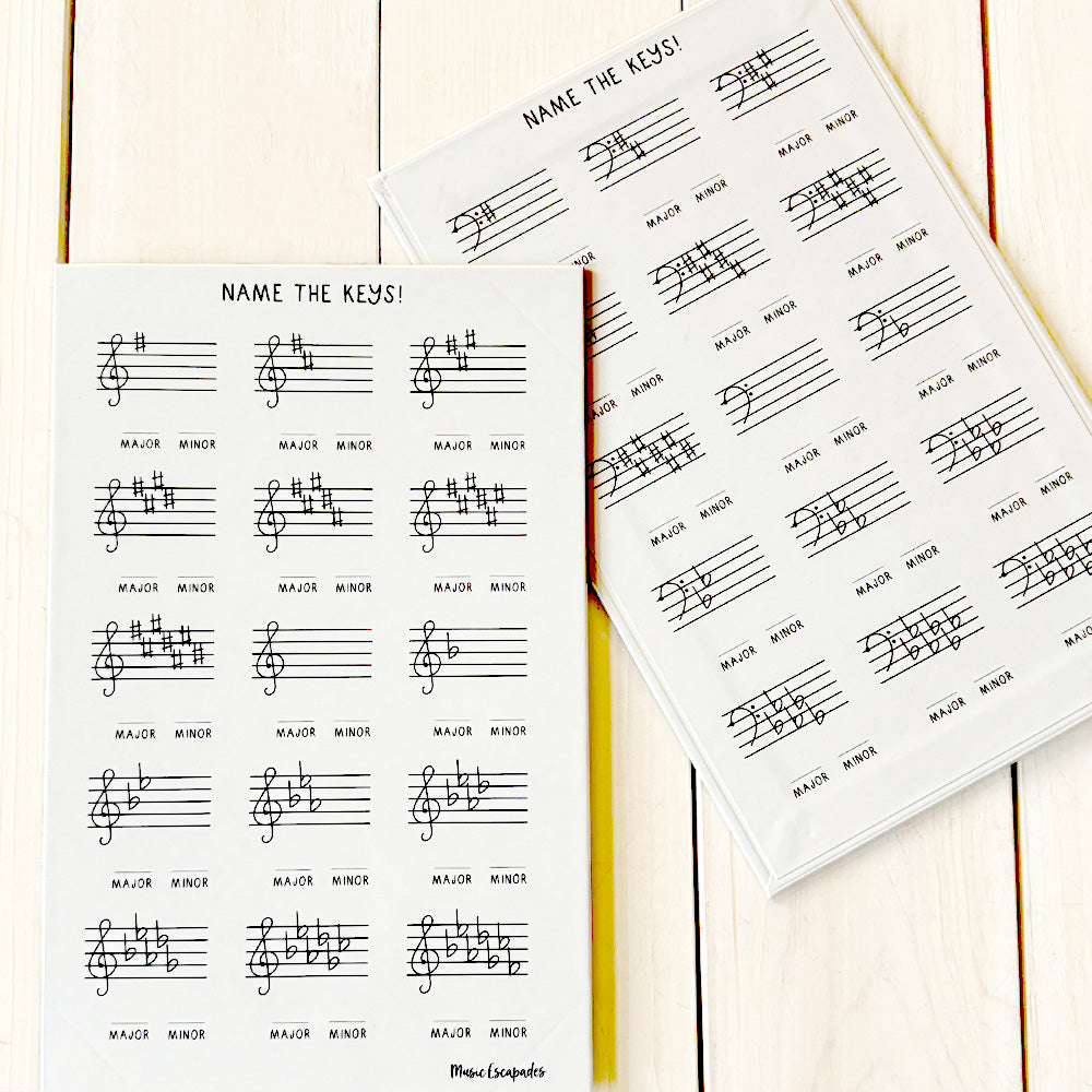 Key Signature Dry Erase Board (Double sided)