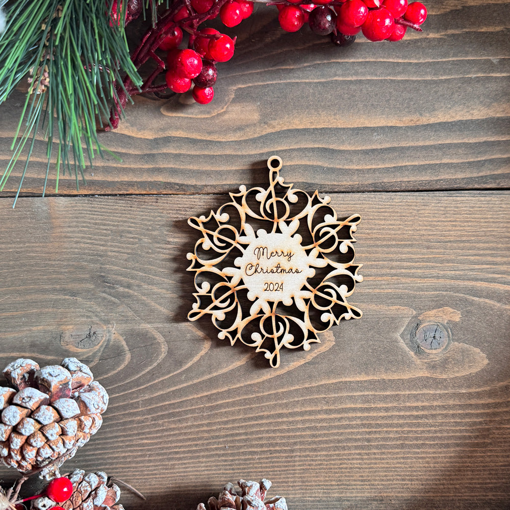 Wooden Snowflake Ornaments