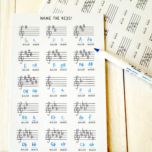 Key Signature Dry Erase Board (Double sided)