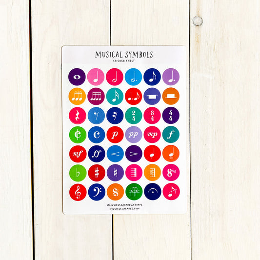 Musical Symbols Sticker Sheet