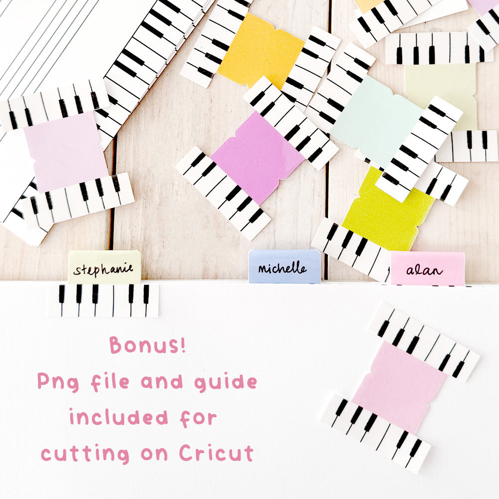 Printable Piano Keys Page Tabs