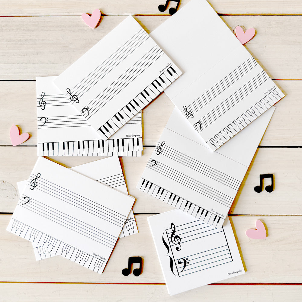 Grand Staff Cards and Notepads