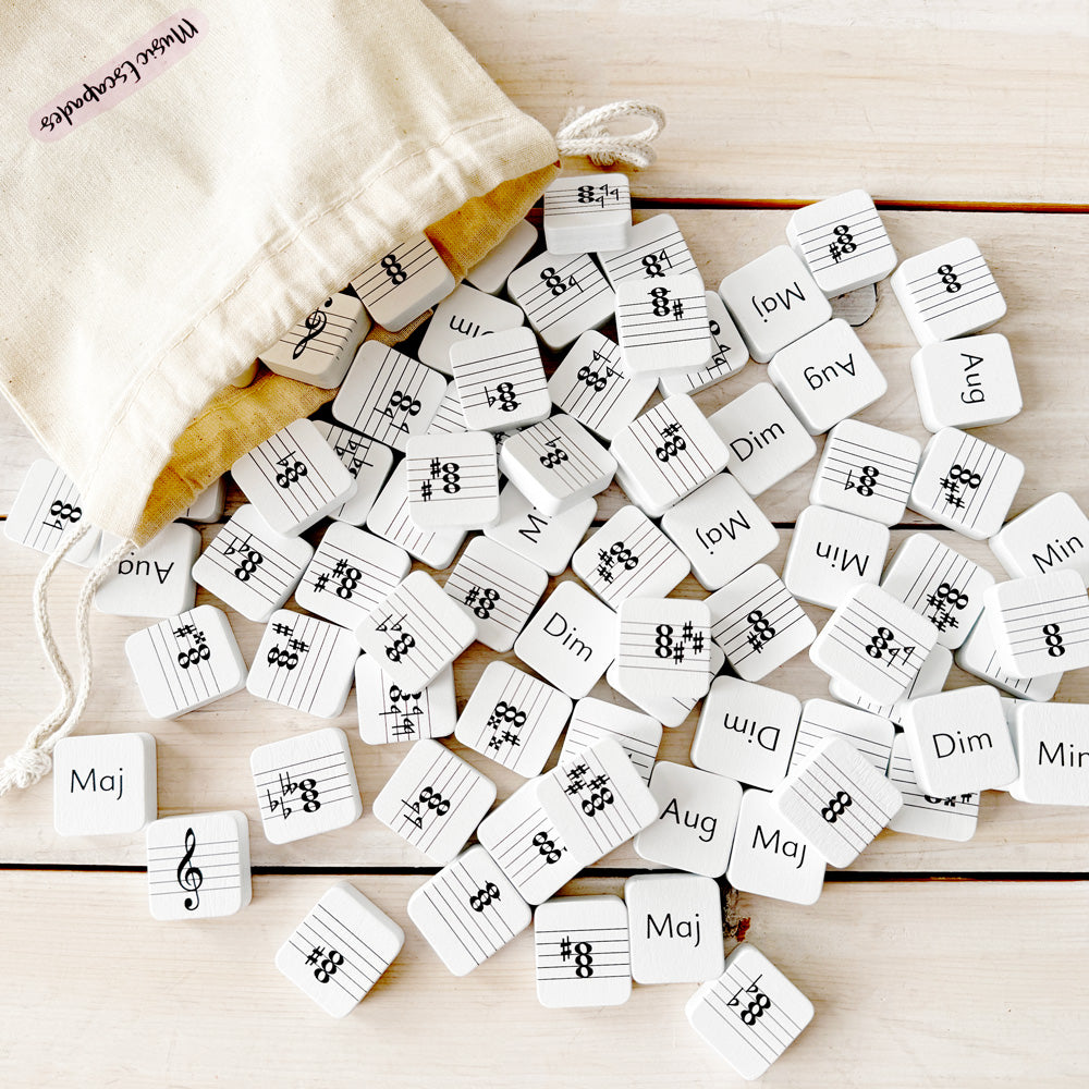 Wooden Triad Chord Tiles