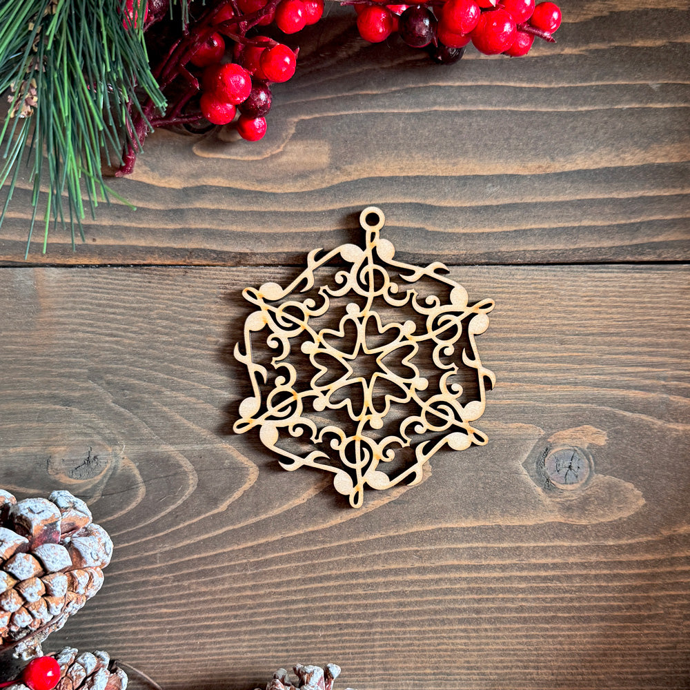 Wooden Snowflake Ornaments