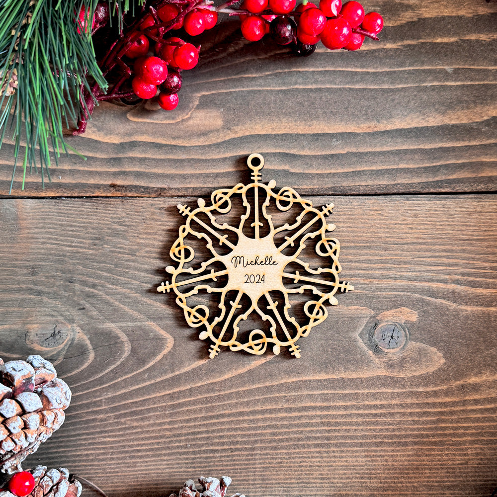 Wooden Snowflake Ornaments