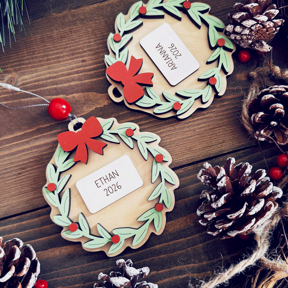 Personalized Layered Wreath Ornament