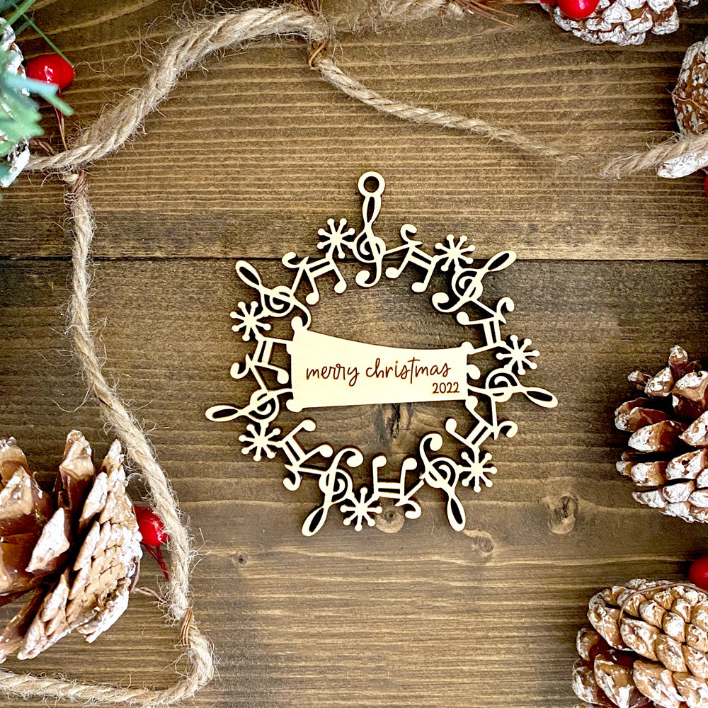 Personalized Musical Wreath Ornament